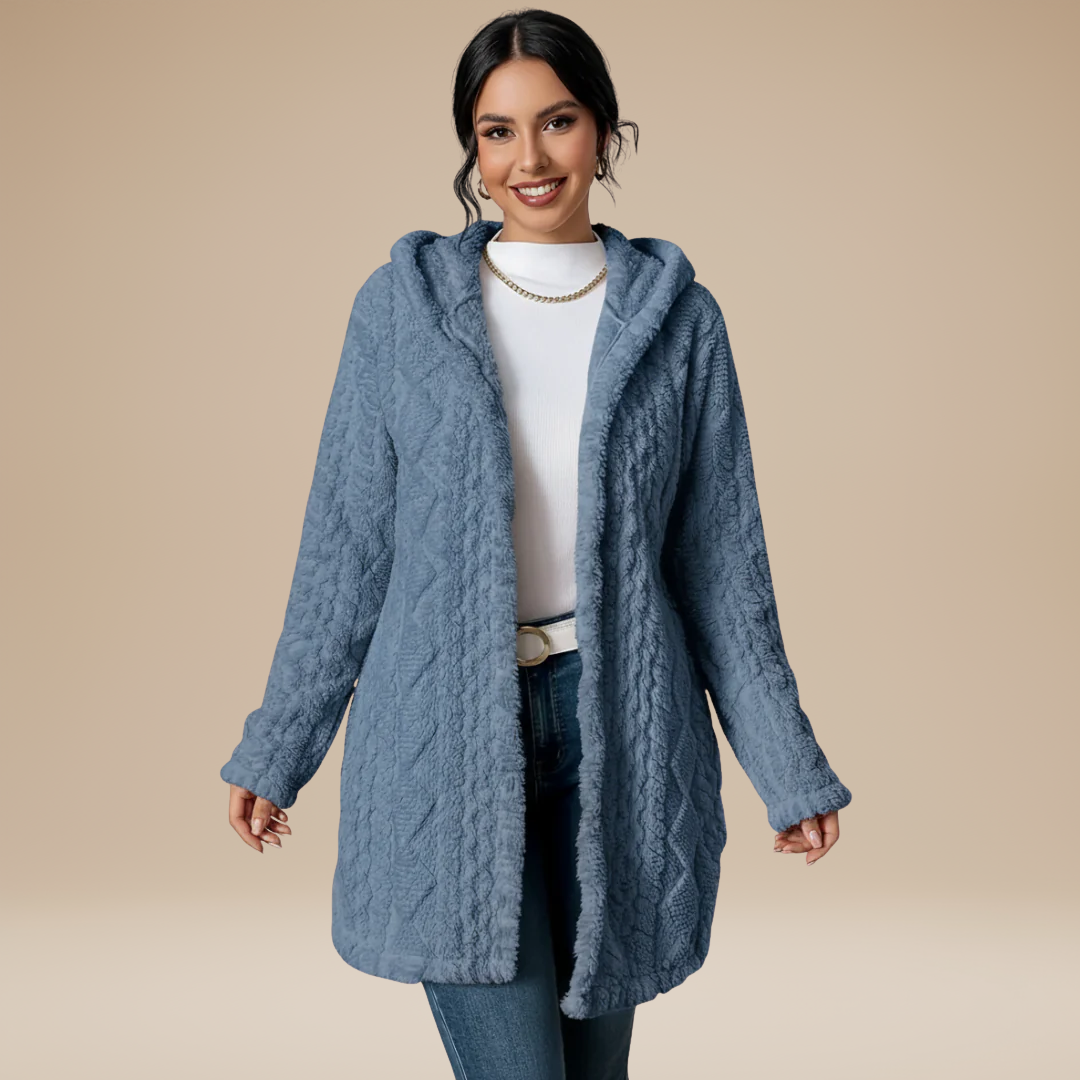 Sofia | Cappotto Donna Lungo Morbido con Cappuccio