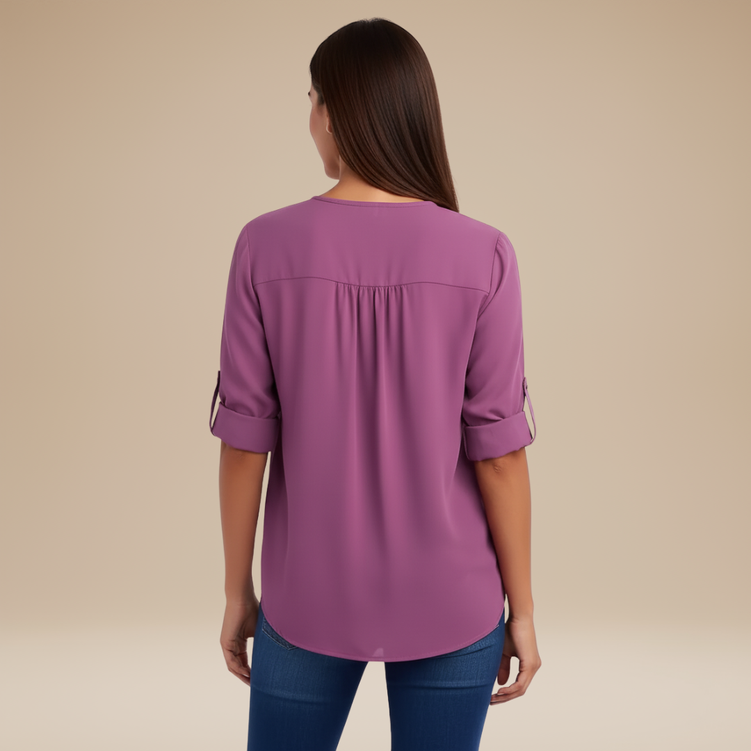 Elisa | Blusa Donna con Zip Frontale Moderna