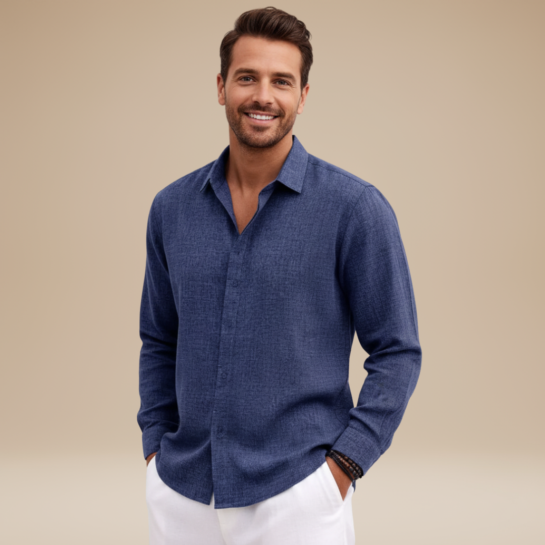 Alessio | Men's Linen-Effect Shirt