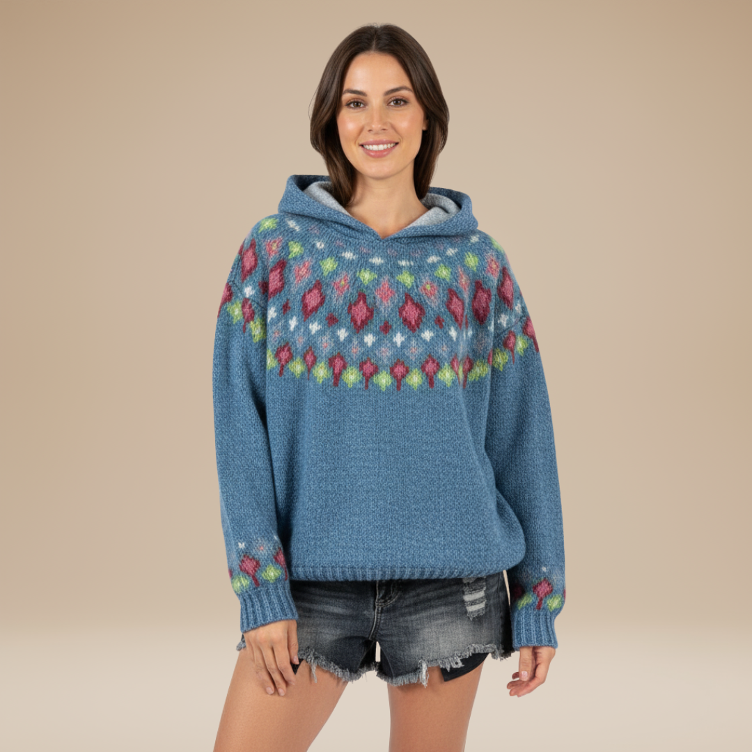 Giada | Jacquard Hooded Sweater