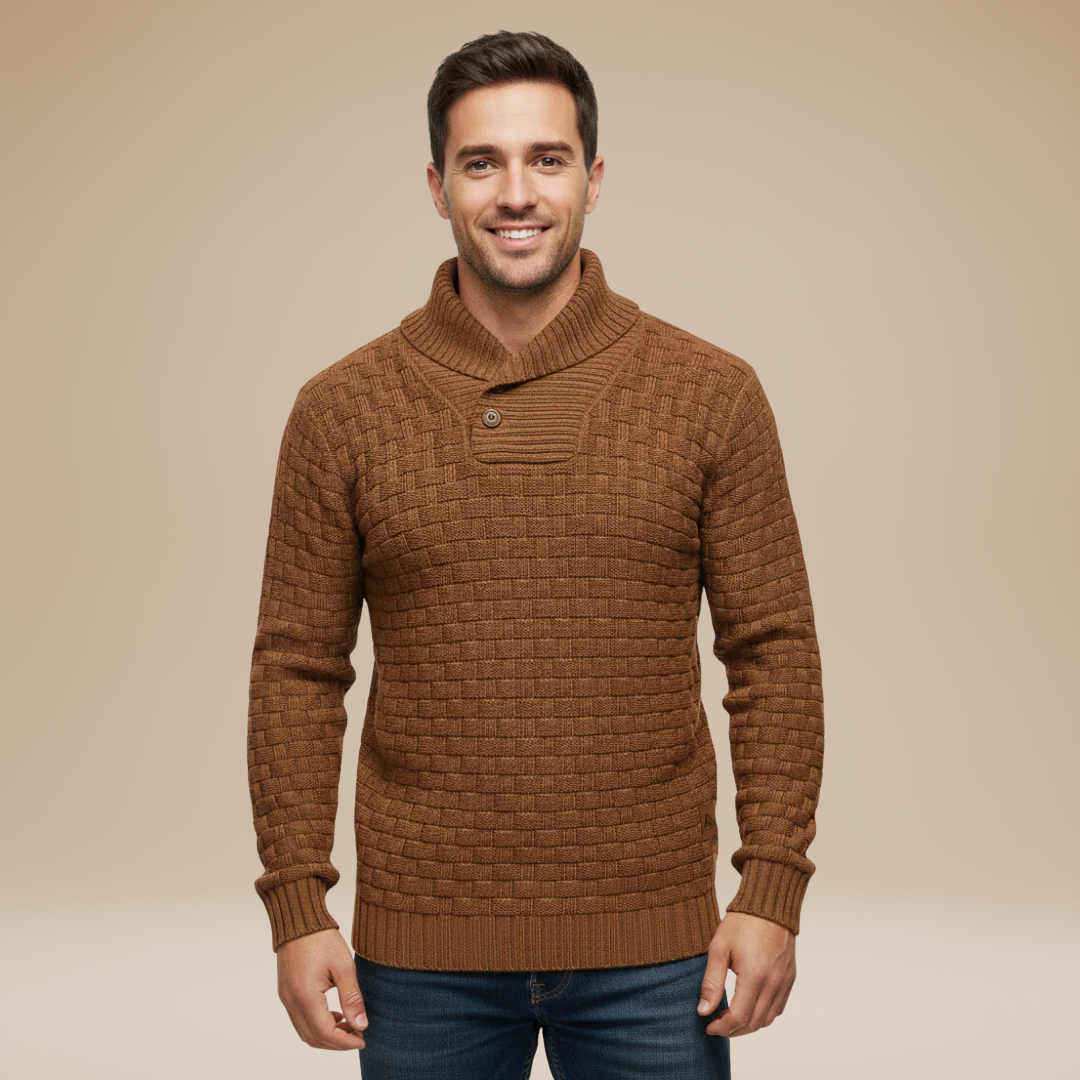 Federico | Shawl Collar Sweater with Buttons
