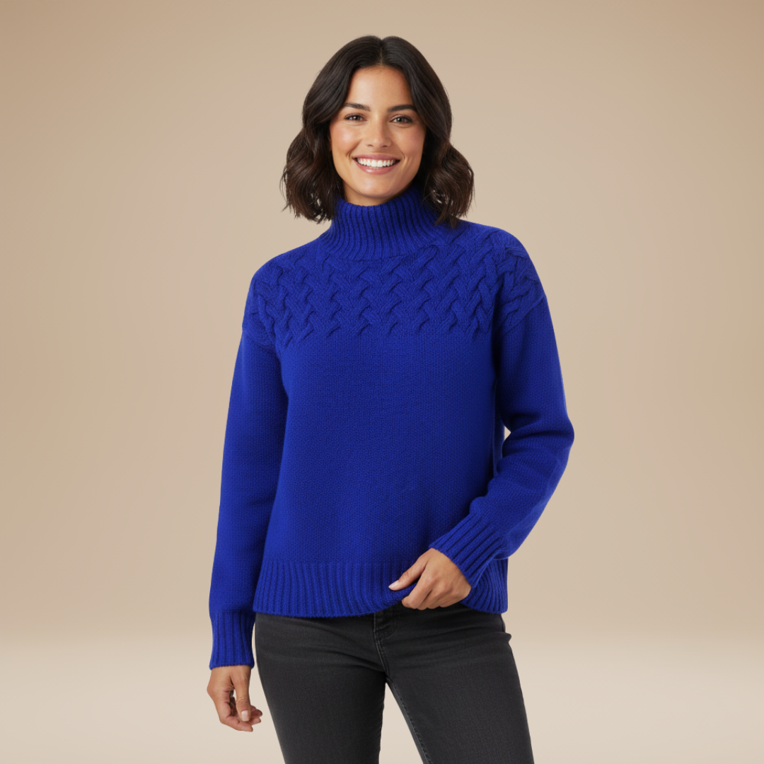 Luciana | Braided Turtleneck Sweater