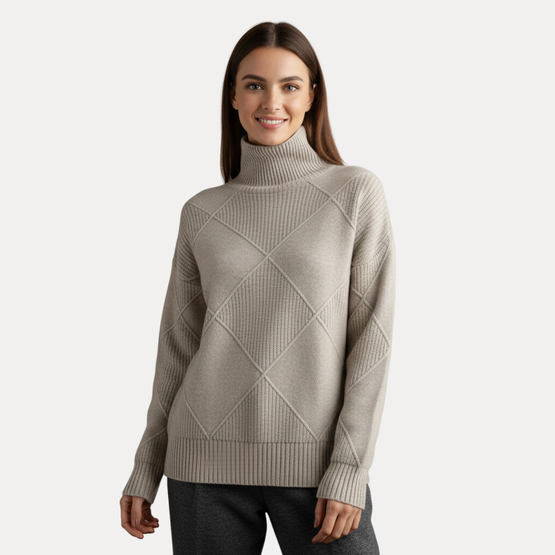 Beatrice | Maglione a Collo Alto con Rilievi