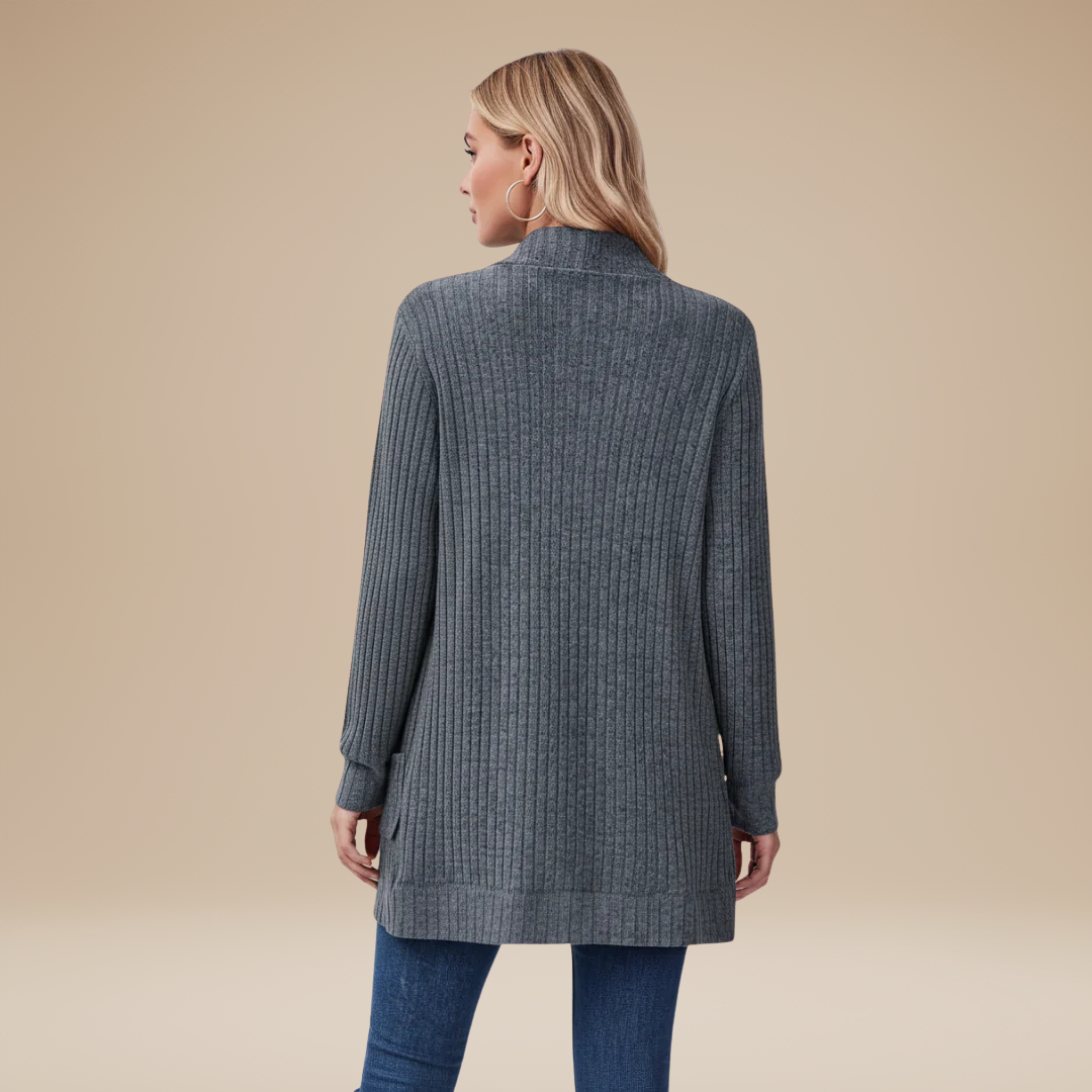 Cecilia | Women's Ribbed Cardigan with Pockets