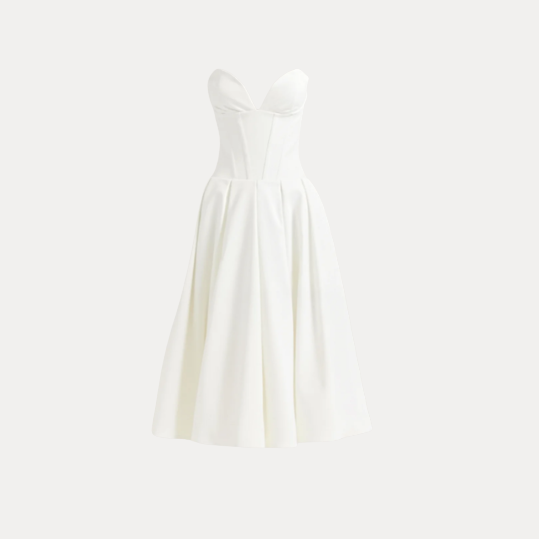 Rebecca | Abito Midi con Corsetto e Gonna a Ruota