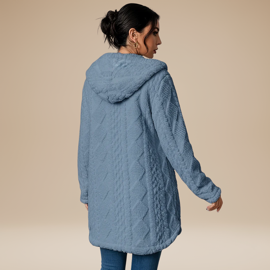 Sofia | Cappotto Donna Lungo Morbido con Cappuccio