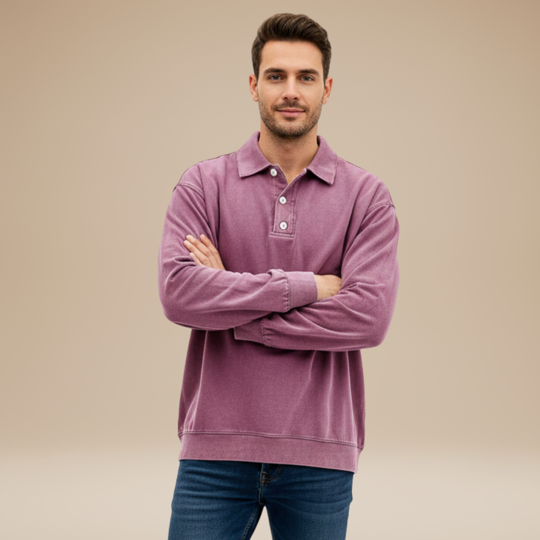 Jacopo | Polo Uomo a Maniche Lunghe dal Design Essenziale