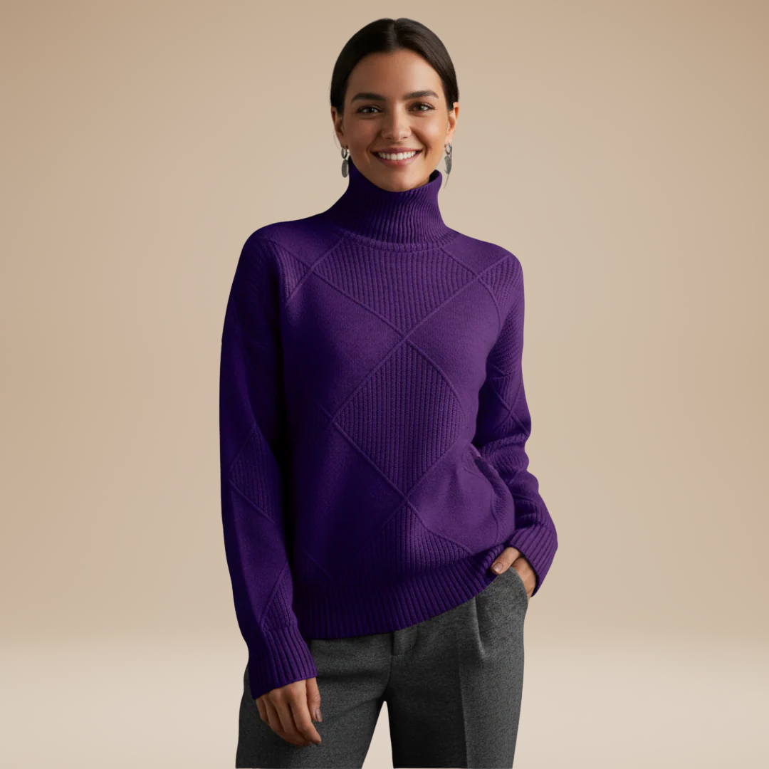 Beatrice | Turtleneck Sweater with Embossment