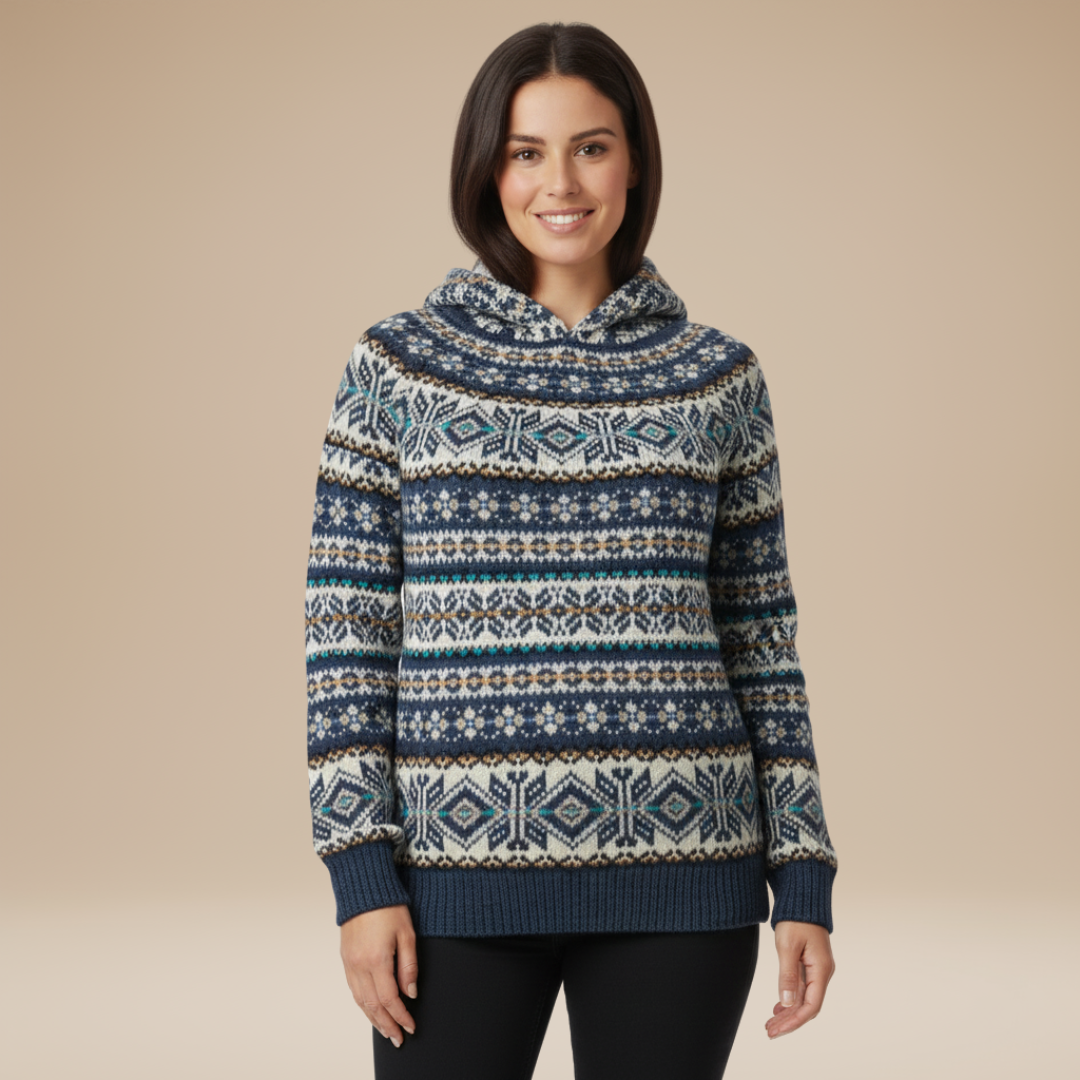 Giada | Jacquard Hooded Sweater