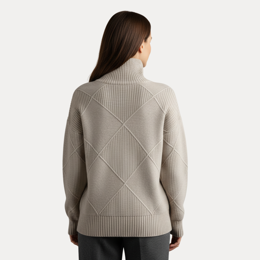 Beatrice | Maglione a Collo Alto con Rilievi