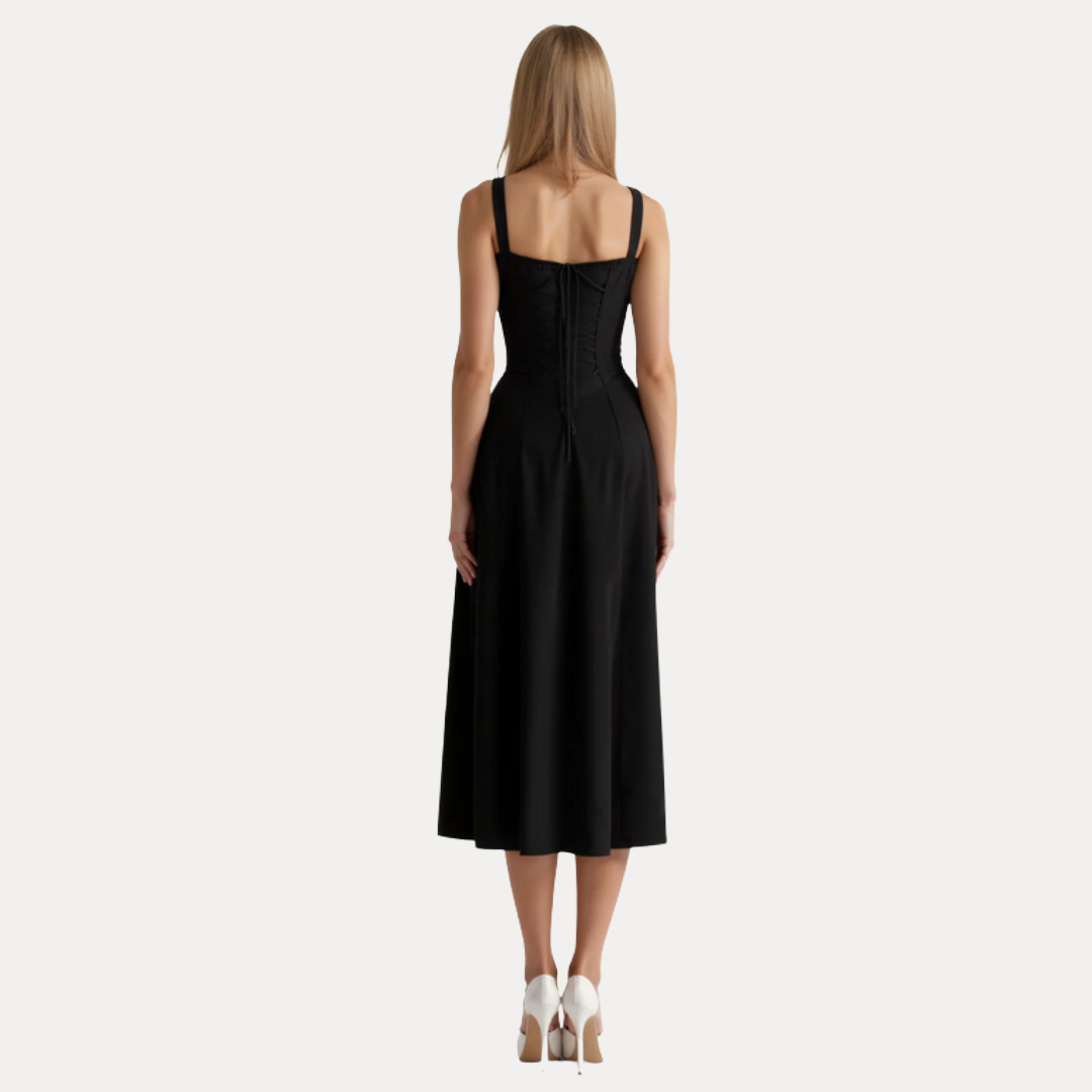 Lorenza | Abito Midi con Corpino Strutturato
