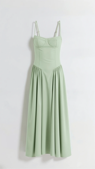 Fiorella | Abito Corto con Spalline Sottili e Corpino a Coppe – Gonna Ampia in Stile Anni ’50