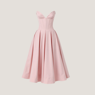 Rebecca | Abito Midi con Corsetto e Gonna a Ruota