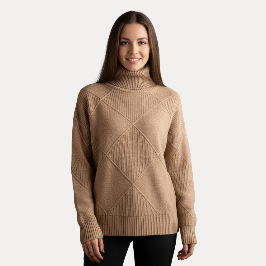 Beatrice | Maglione a Collo Alto con Rilievi