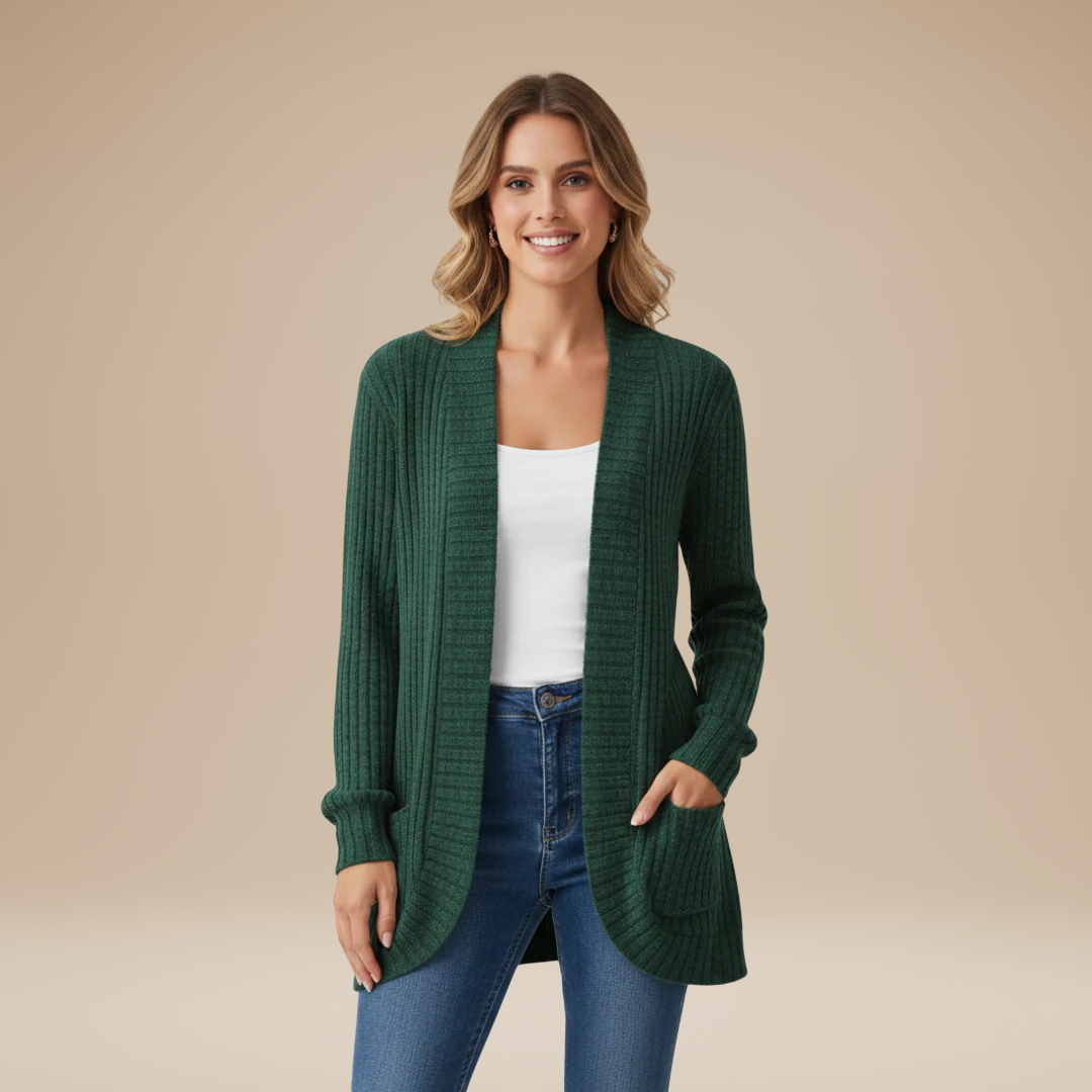 Cecilia | Women's Ribbed Cardigan with Pockets