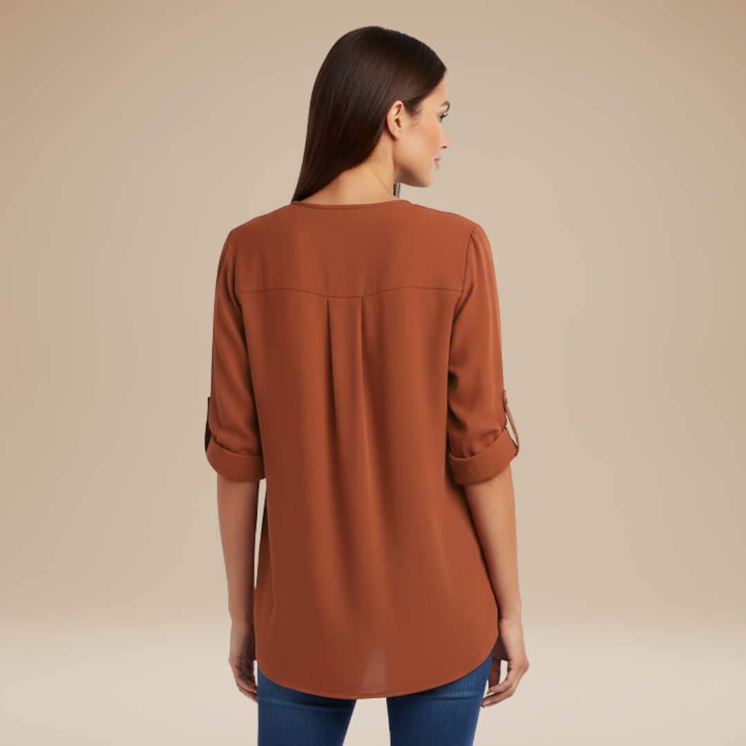 Elisa | Blusa Donna con Zip Frontale Moderna