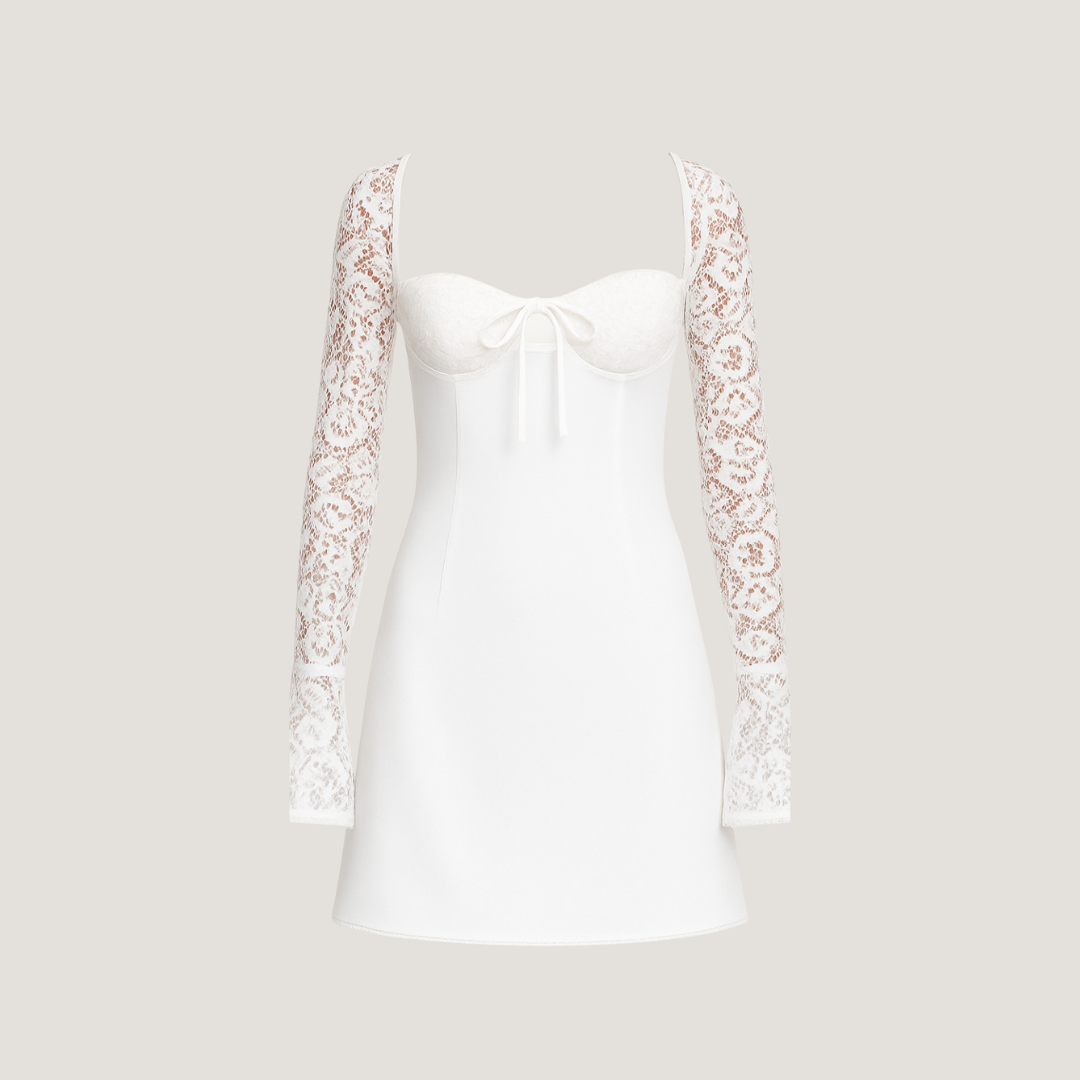 Rosalinda | Abito Corto con Pizzo e Corsetto