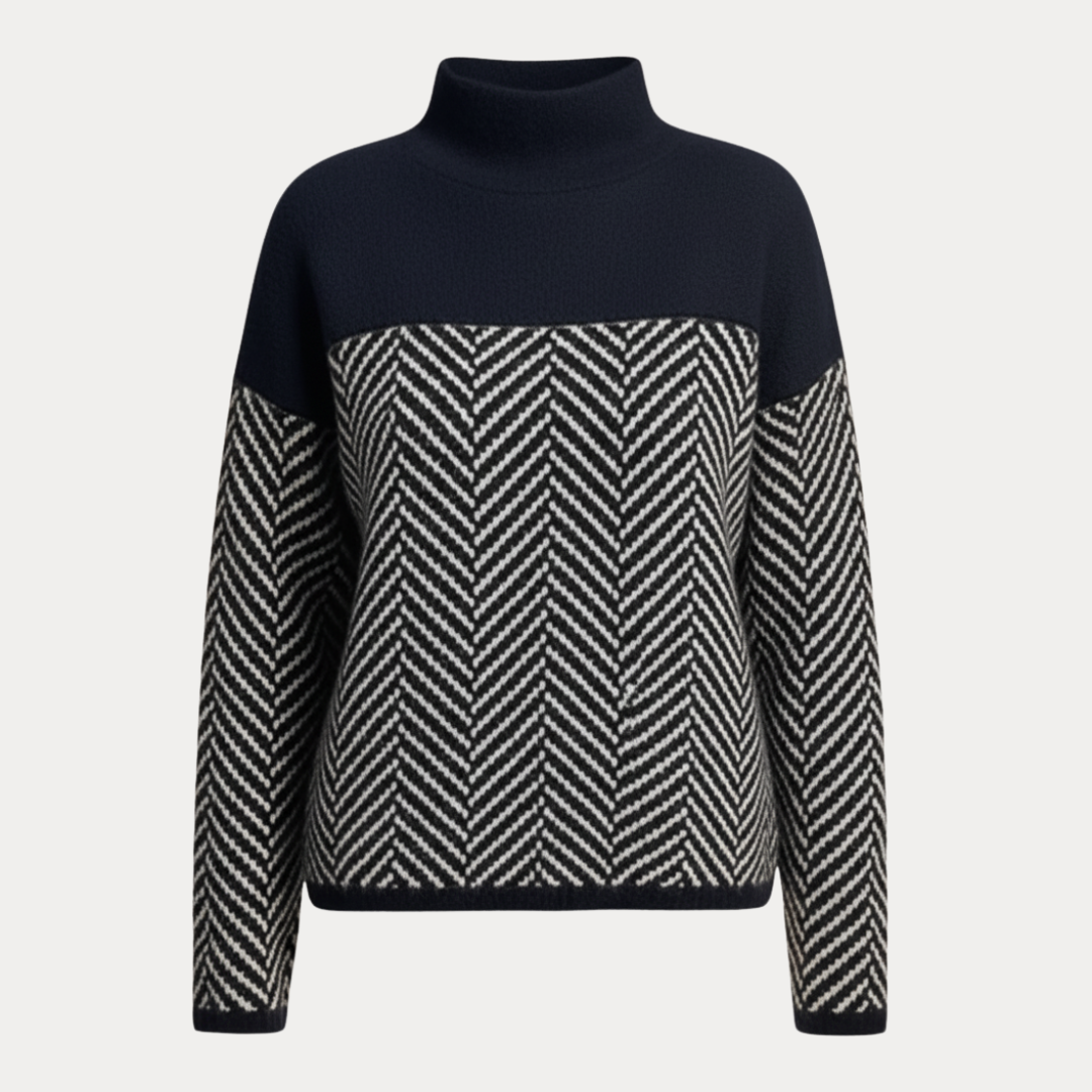 Alessia | Women's Oversized Sweater with Chevron Pattern