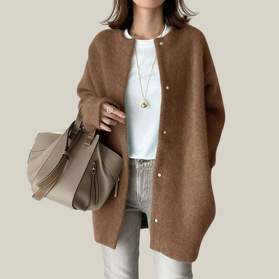 Luciana | Cappotto Lungo in Maglia Spazzolata