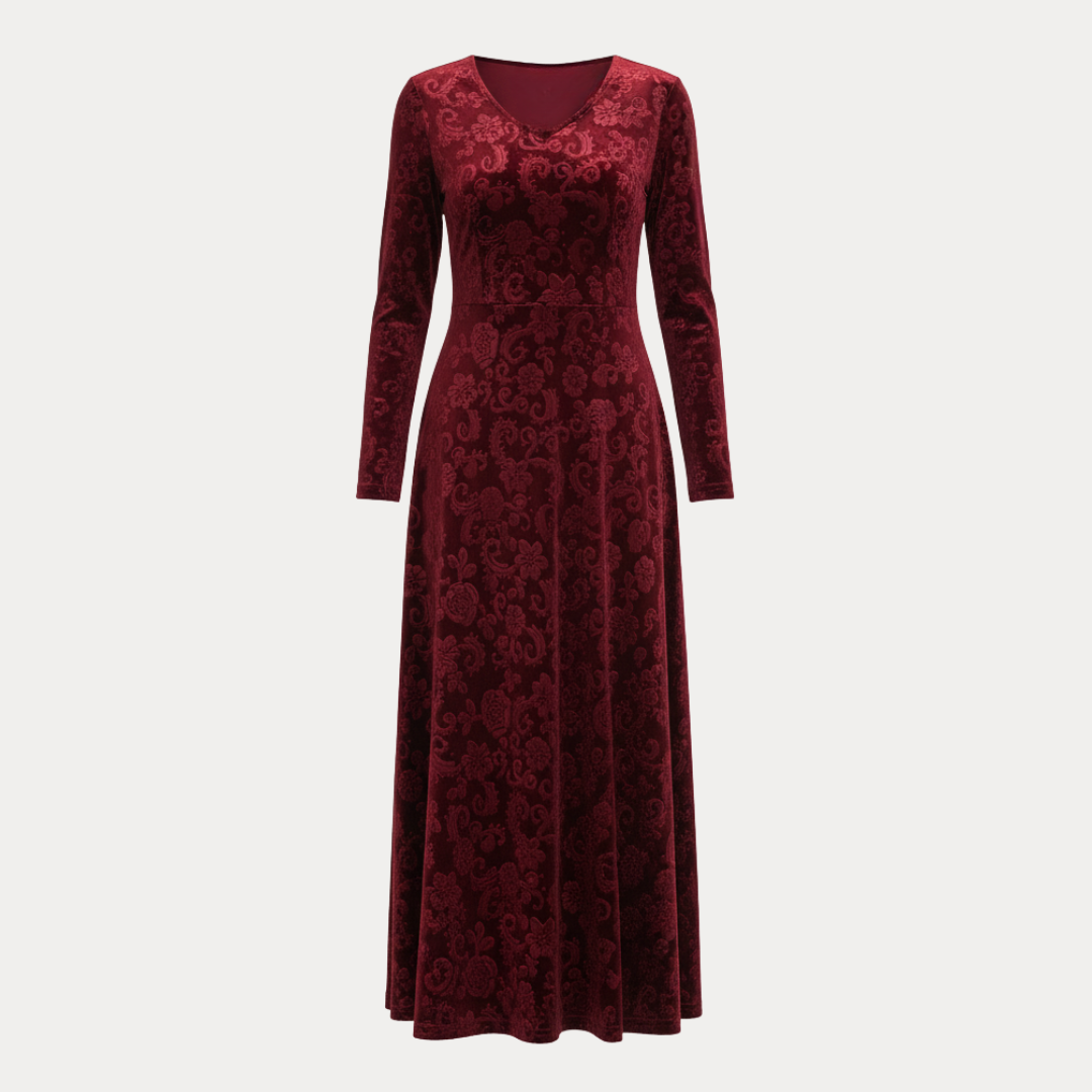 Valeria | Abito Velluto Jacquard Donna Stile Regale