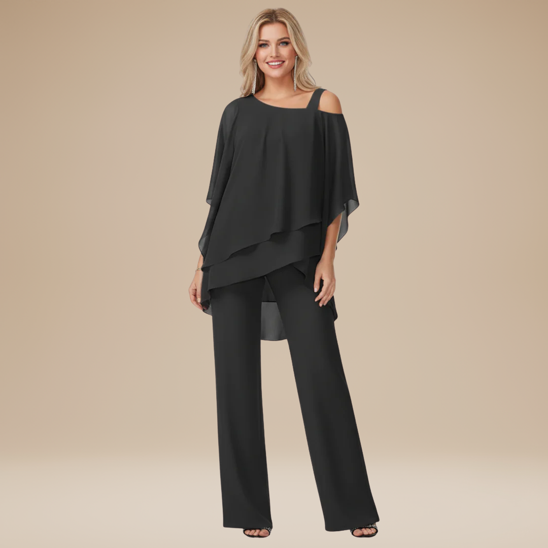 Claudia | Set Elegante Donna con Top Asimmetrico