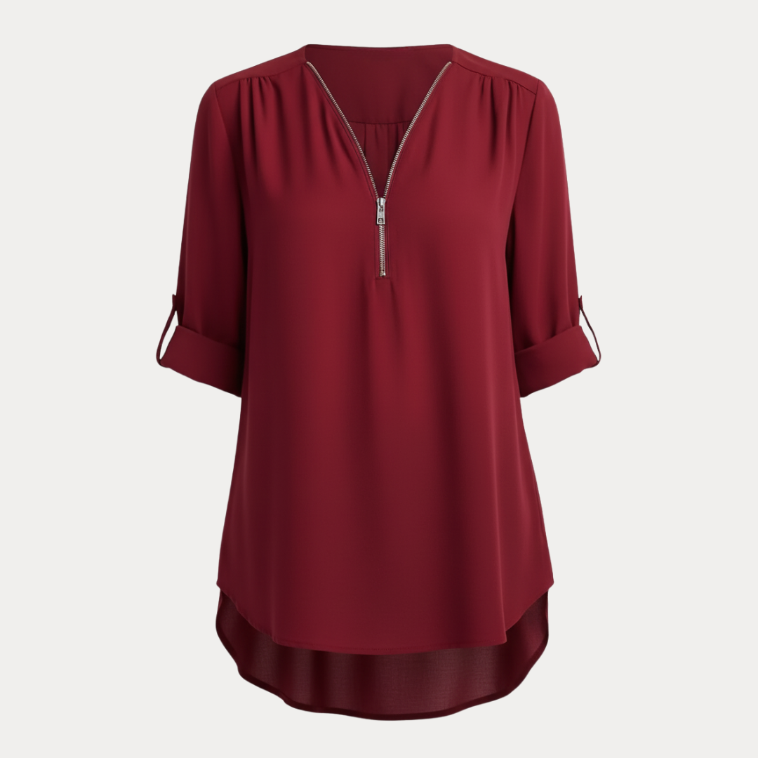 Elisa | Blusa Donna con Zip Frontale Moderna