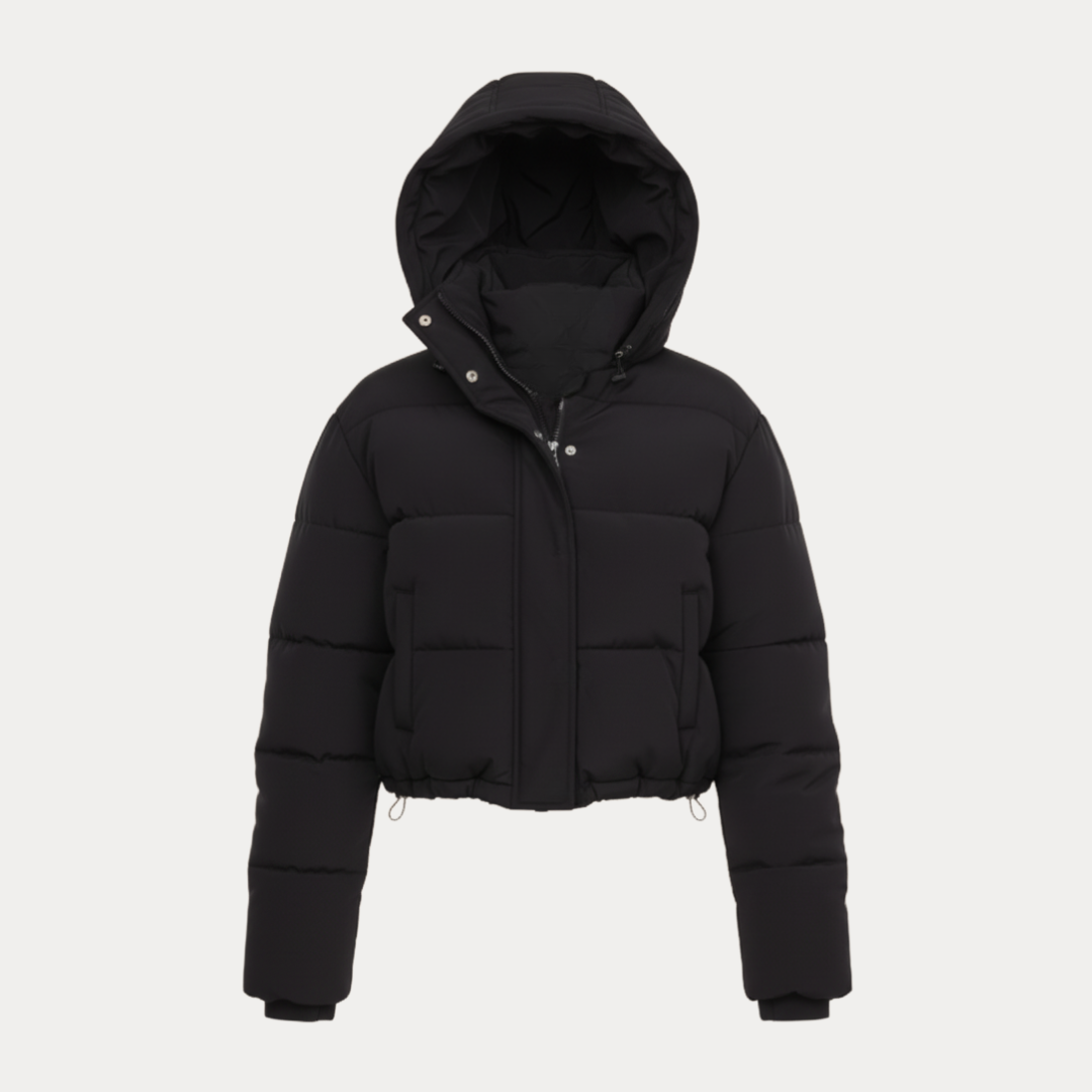 Amelia | Piumino Donna Corto con Cappuccio Avvolgente