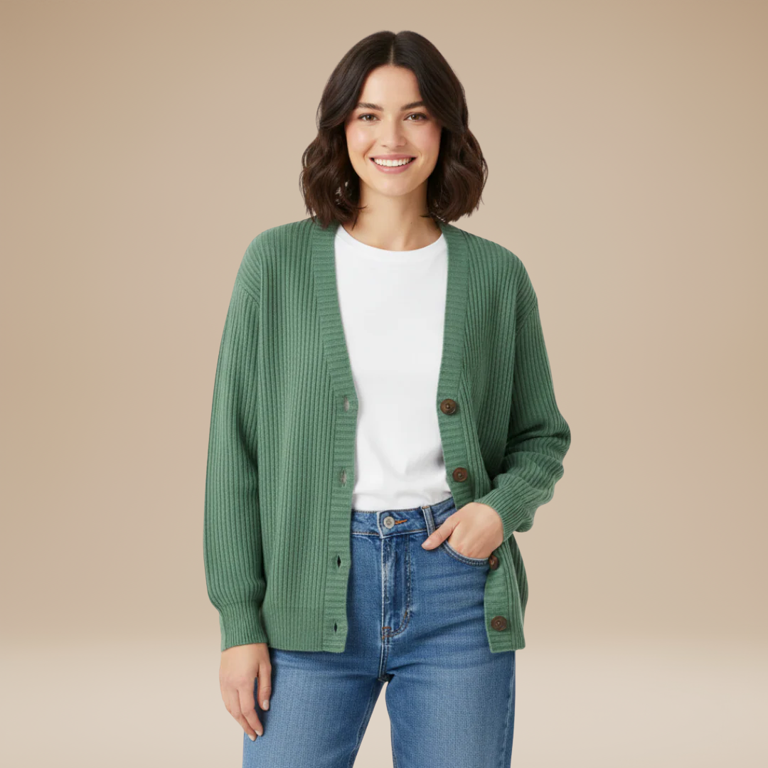 Giulia | Ribbed Cardigan with Buttons