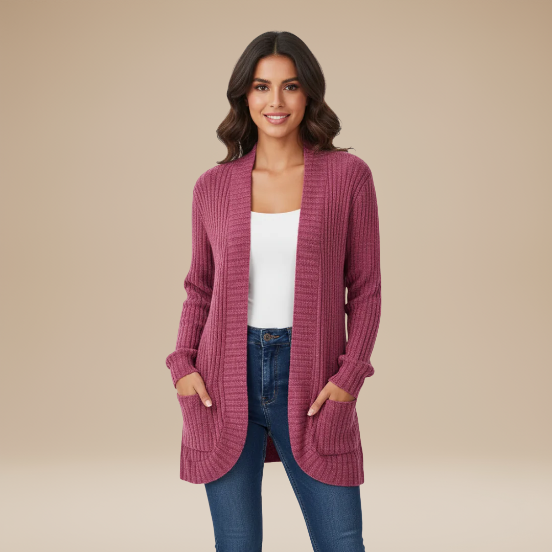Cecilia | Women's Ribbed Cardigan with Pockets