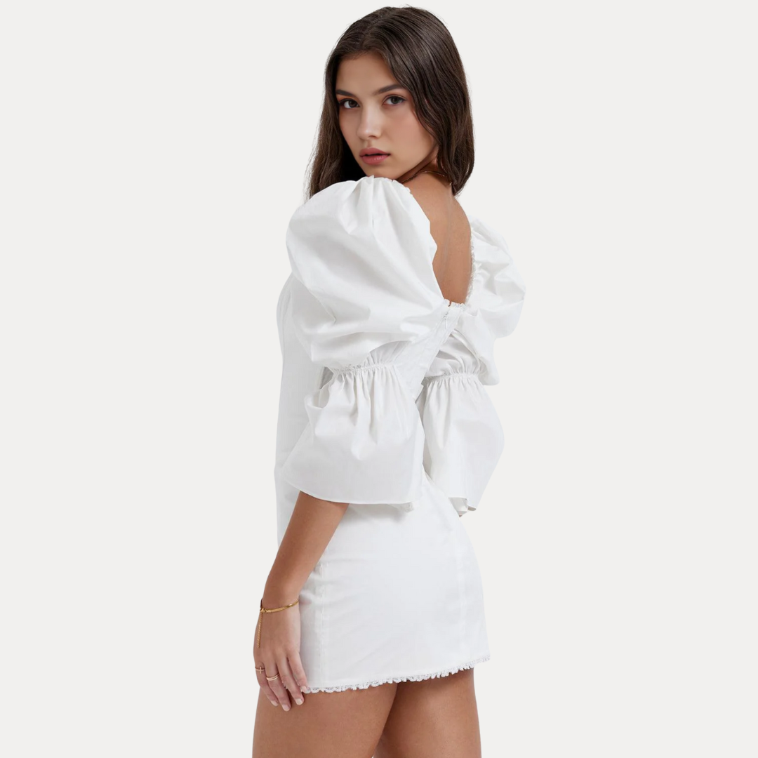 Bettina | Abito Bustier con Maniche a Sbuffo