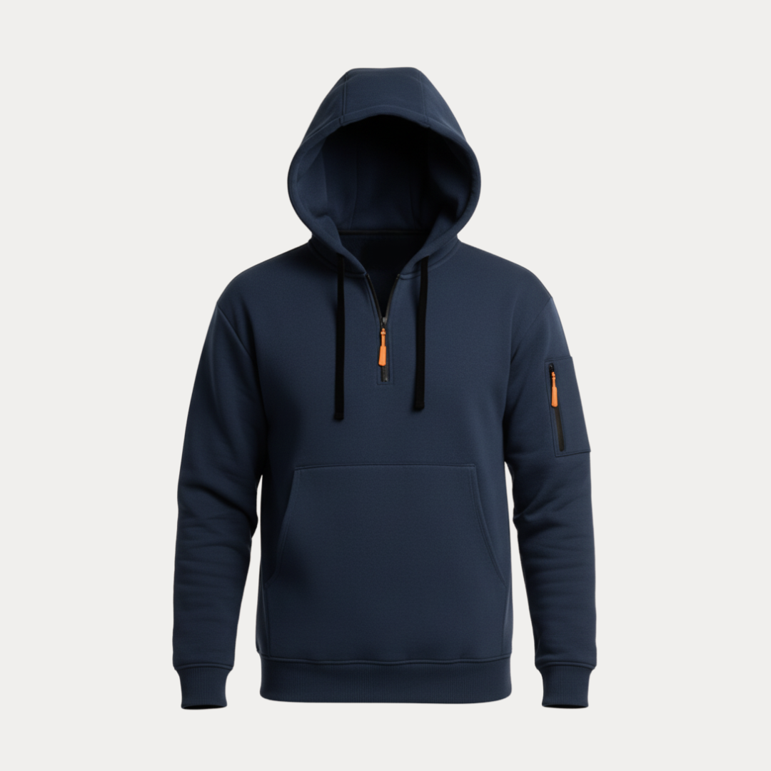 Decio | Felpa Uomo con Cappuccio e Mezza Zip Sportiva