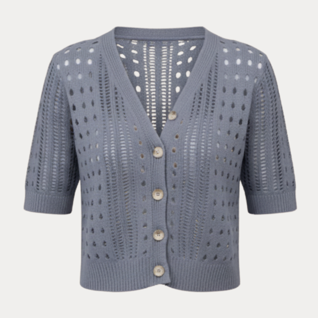 Gaia | Cardigan Donna Corto con Lavorazione Traforata