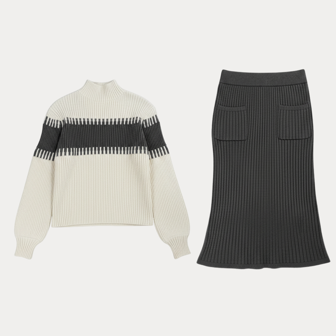 Letizia | Completo Donna a Maglia con Top e Gonna Coordinati