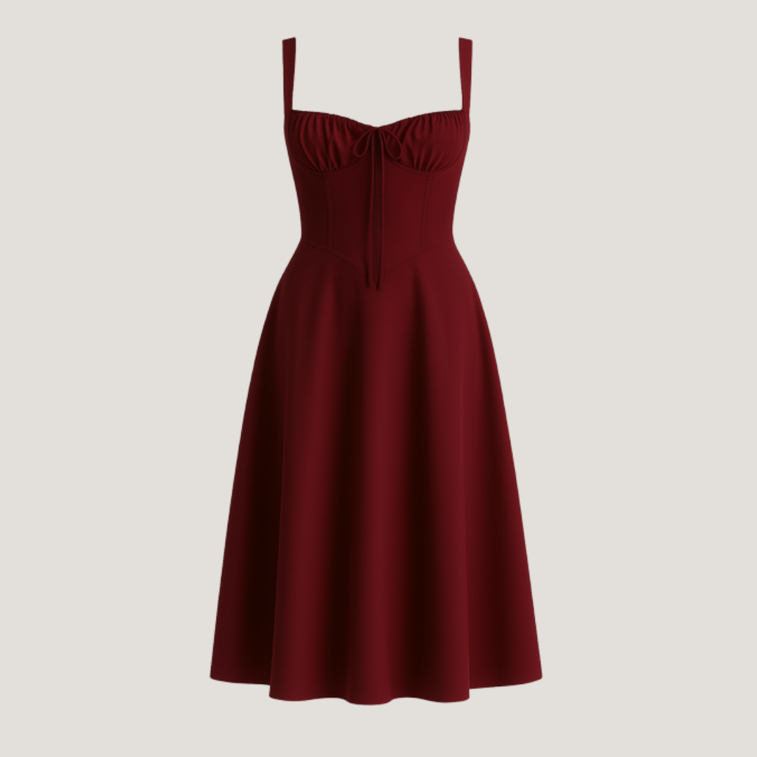 Lorenza | Abito Midi con Corpino Strutturato