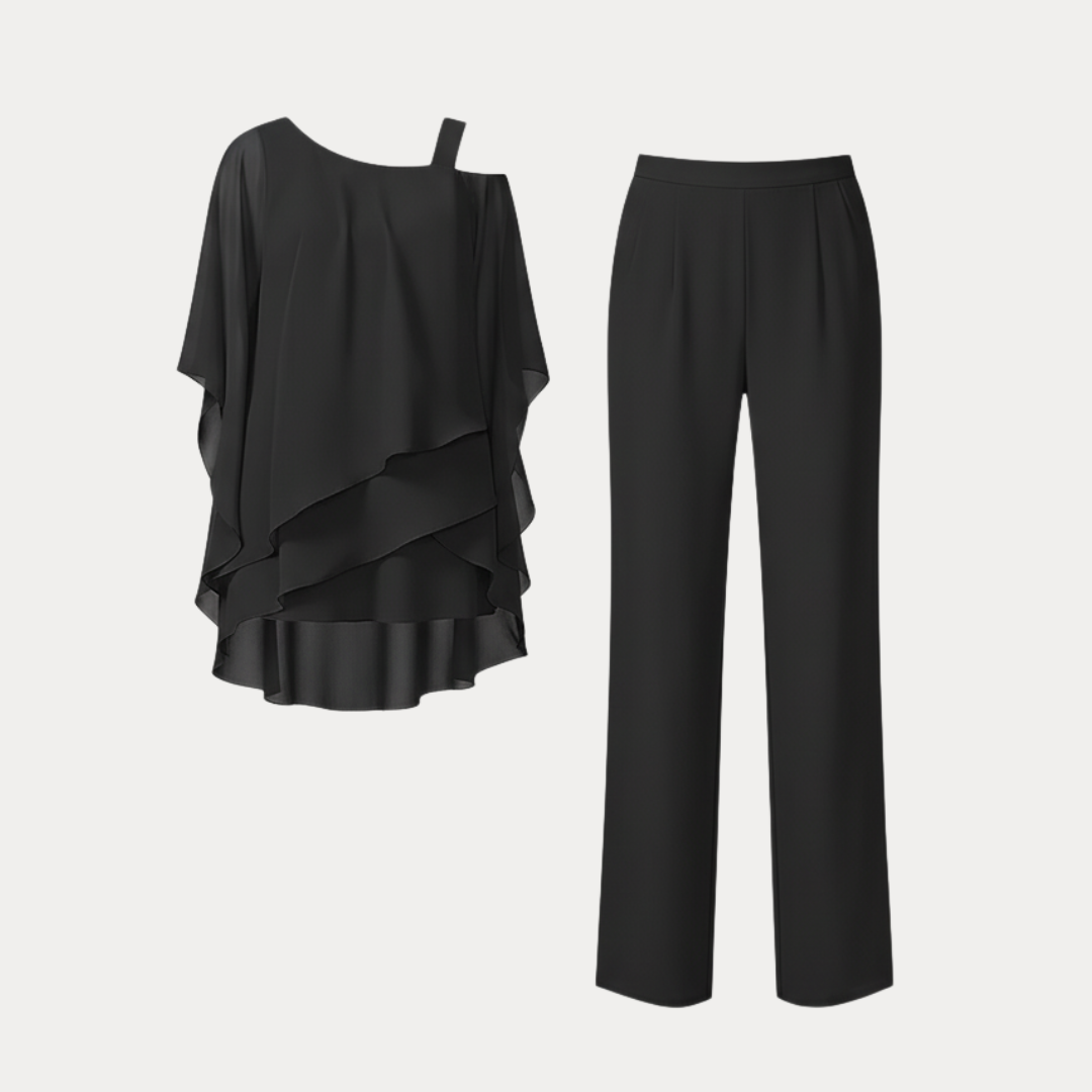Claudia | Set Elegante Donna con Top Asimmetrico