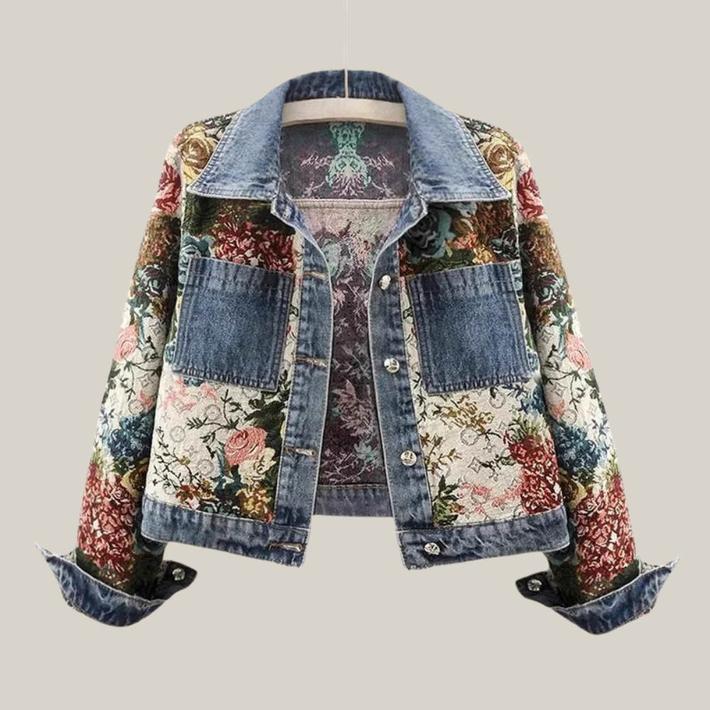 Vittoria | Giacca in Denim con Ricami Jacquard
