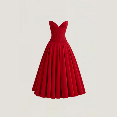 Rebecca | Abito Midi con Corsetto e Gonna a Ruota