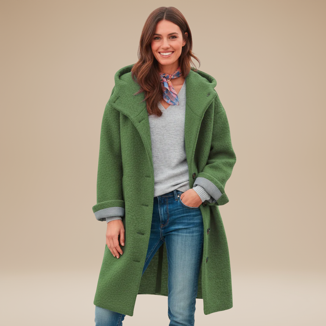 Aurora | Women's Long Coat with Elegant Hood