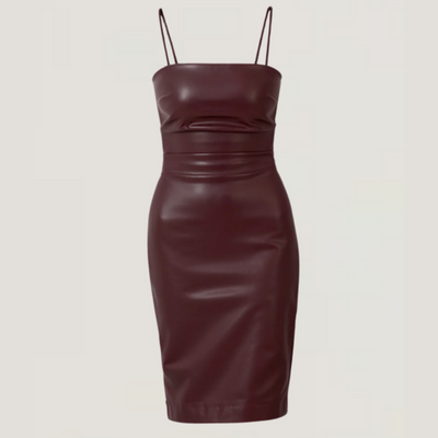 Bianca | Abito Midi in Ecopelle