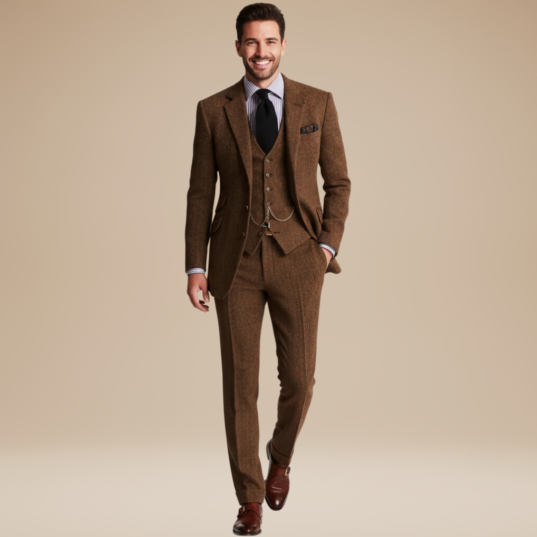 Harrison | Abito classico da uomo in tweed a tre pezzi