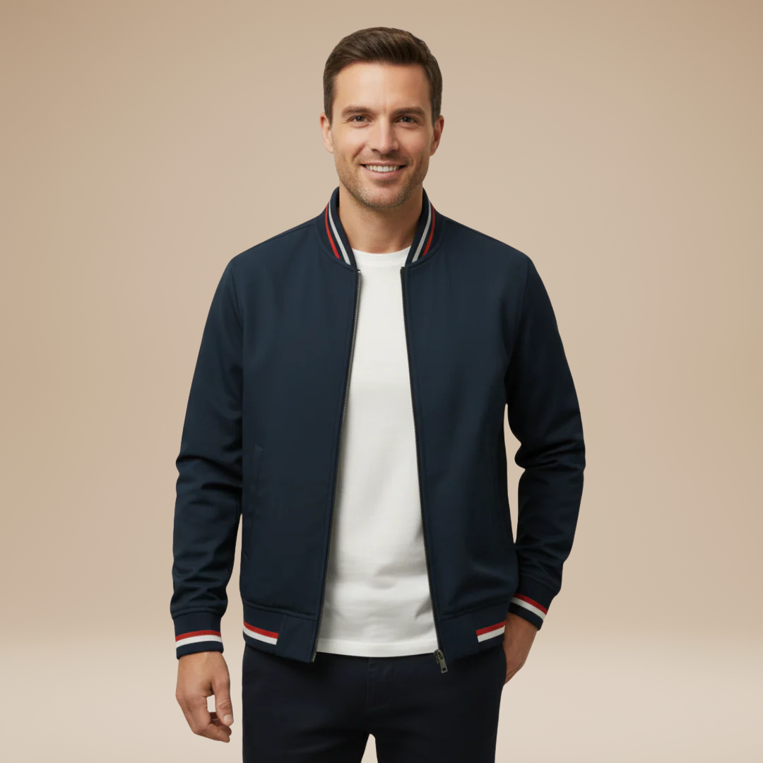 Nico | Men's Casual Bomber Jacket with Ribbed Collar