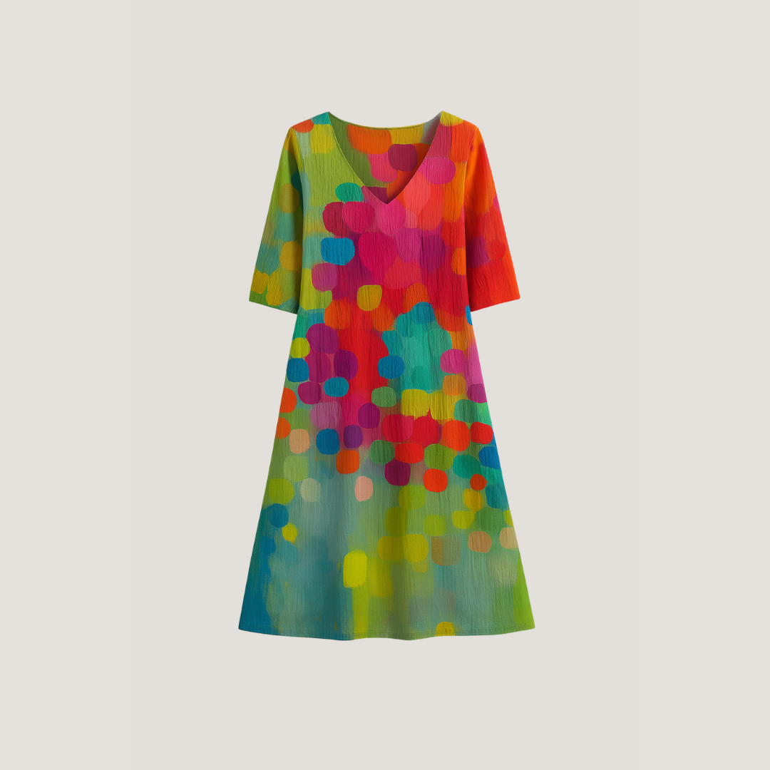 Clarissa | Abito a Macchie Multicolore