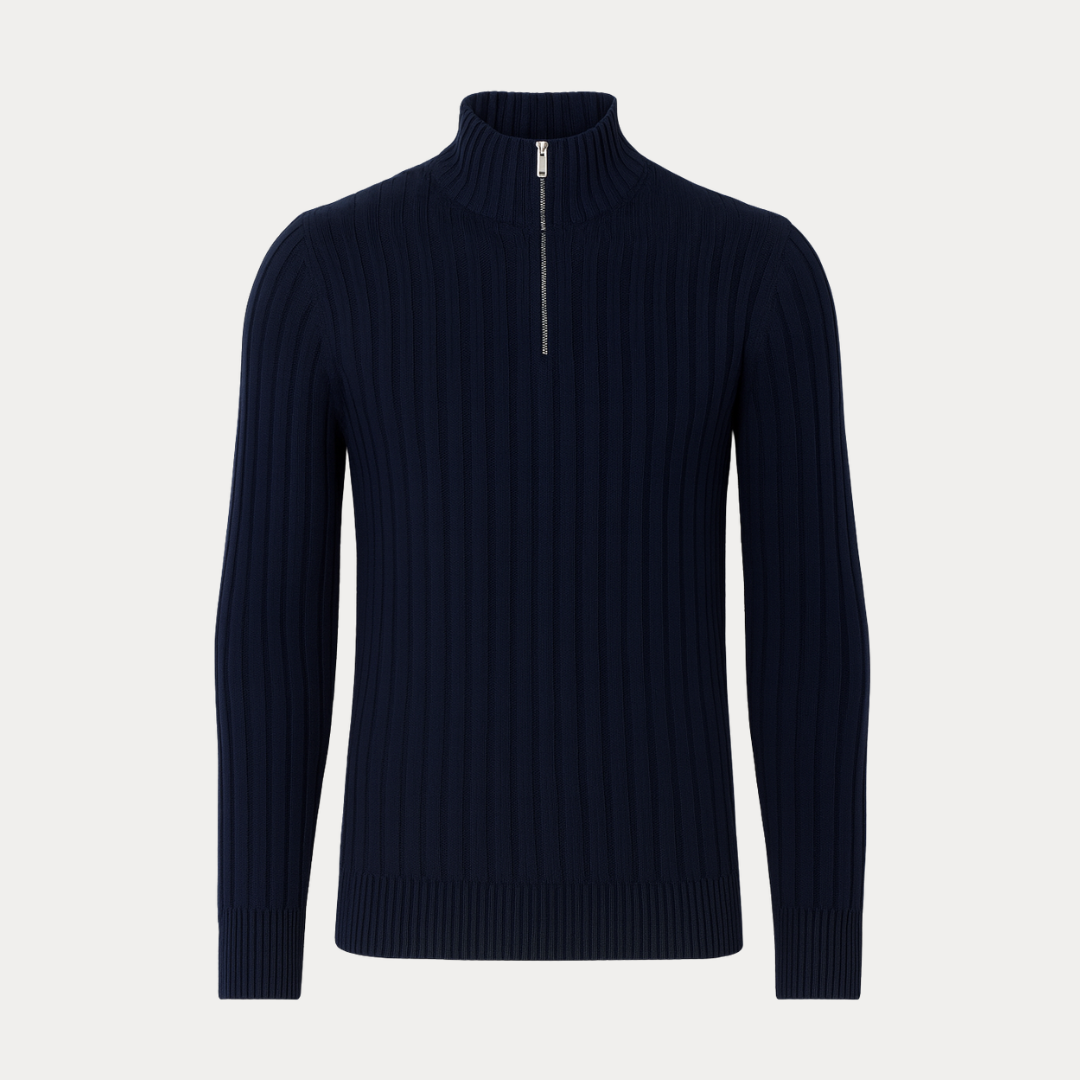 Renato | Maglione Uomo a Collo Alto con Zip dal Design Pulito