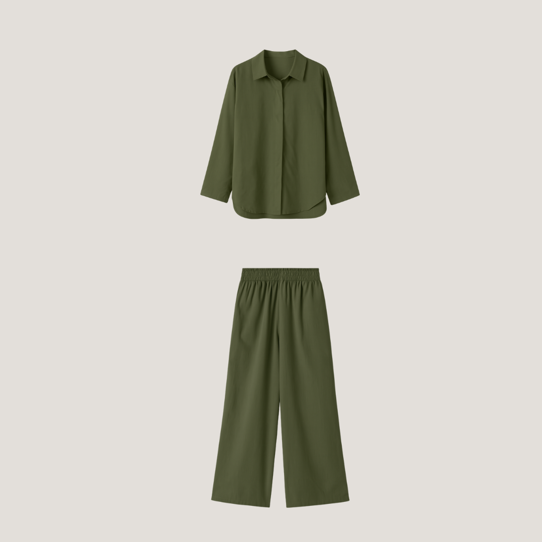 Sibilla | Completo Donna con Camicia e Pantaloni Larghi