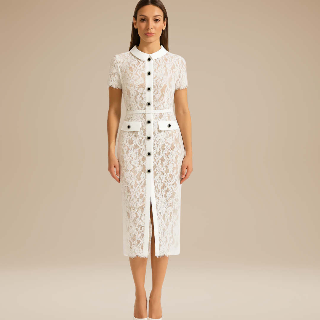 Caterina | Elegant Lace Shirt Dress
