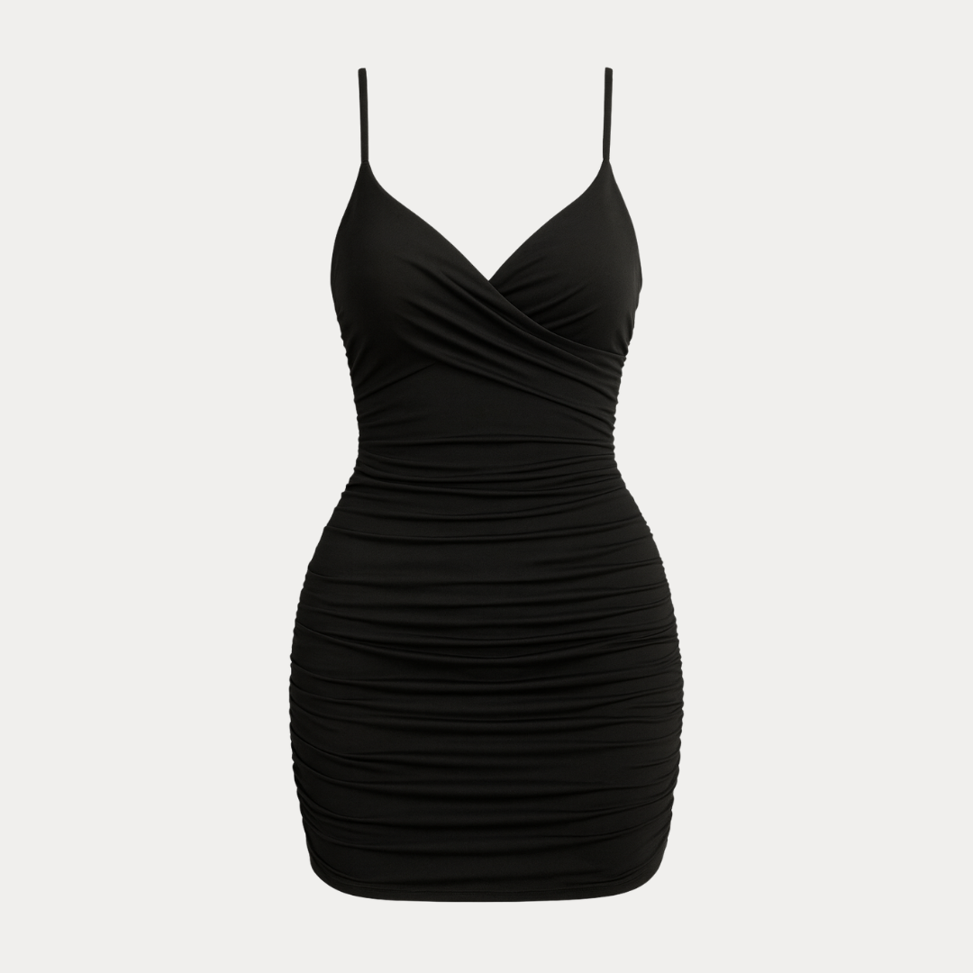 Arianna | Abito Donna Corto con Arricciature Eleganti