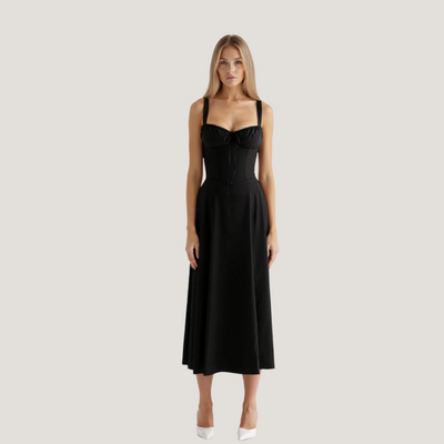 Lorenza | Abito Midi con Corpino Strutturato