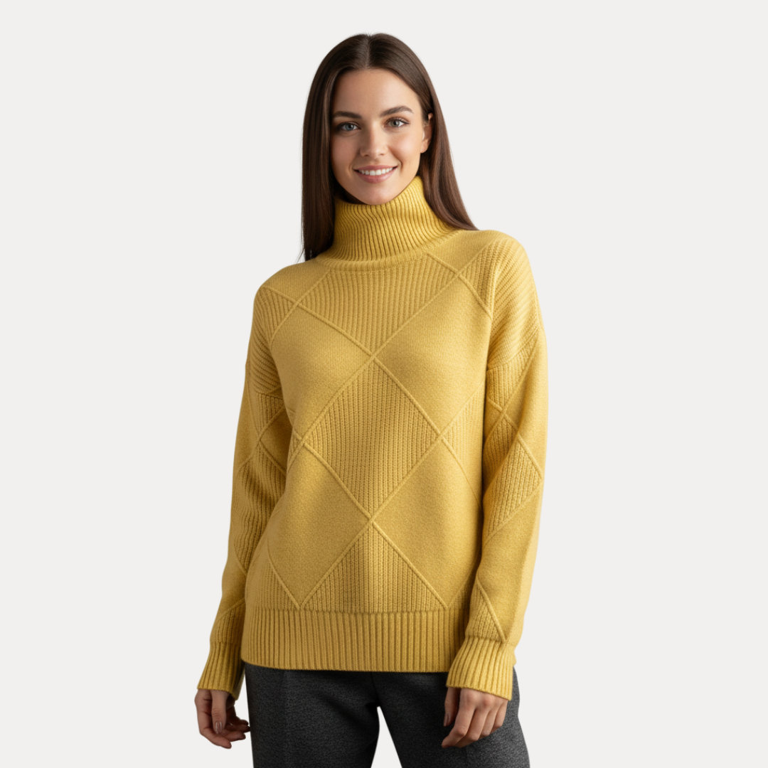 Beatrice | Maglione a Collo Alto con Rilievi