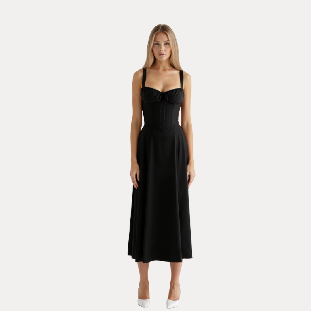 Lorenza | Abito Midi con Corpino Strutturato