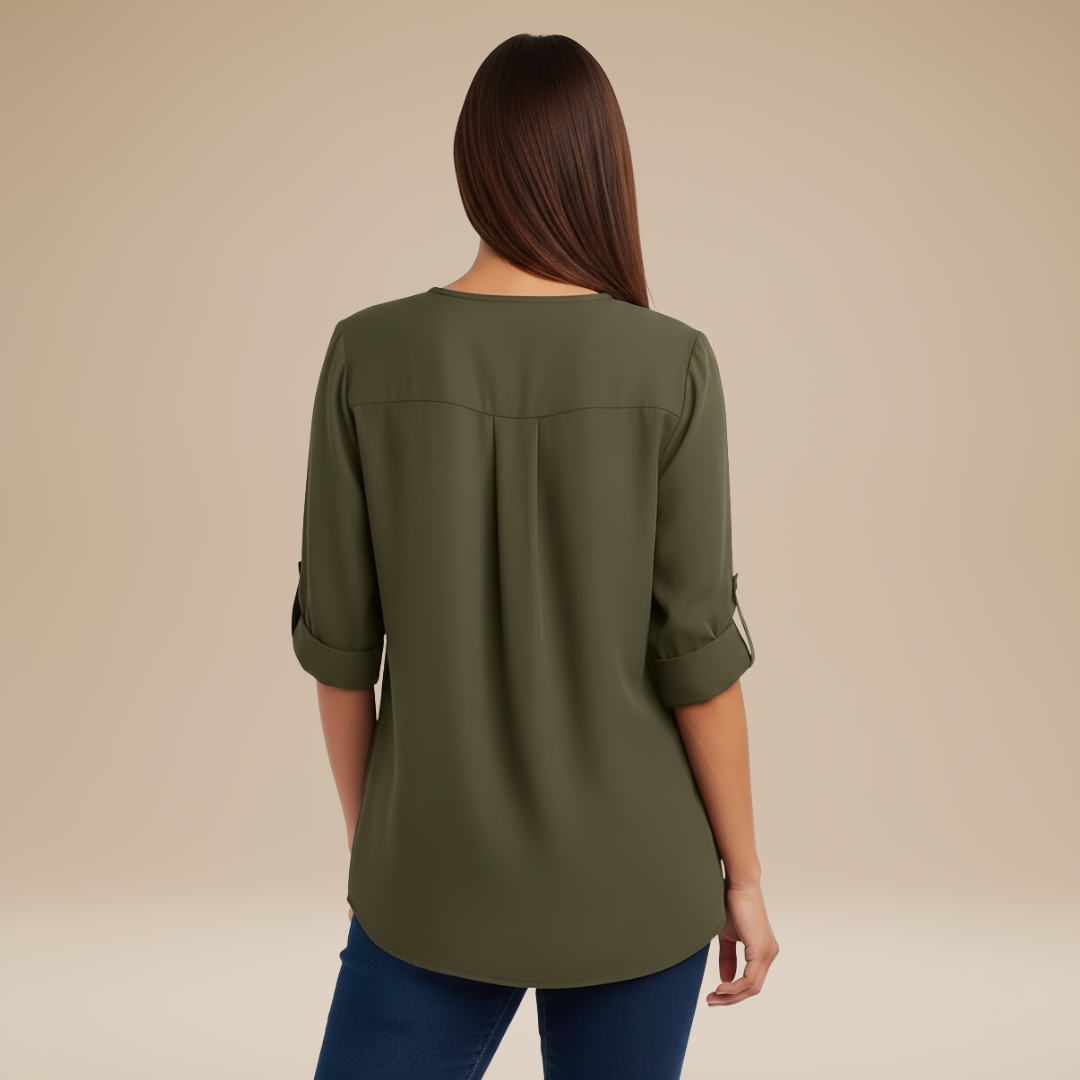 Elisa | Blusa Donna con Zip Frontale Moderna